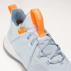 Handbalschoenen Voor Heren/dames H500 Faster -Quechua Schoenen Verkoopwinkel handbalschoenen voor volwassenen hs faster 500 grijs oranje 6
