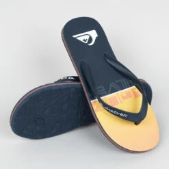 Quiksilver Slippers Voor Heren Java Blauw Oranje -Quechua Schoenen Verkoopwinkel slippers voor heren java blauw oranje 4