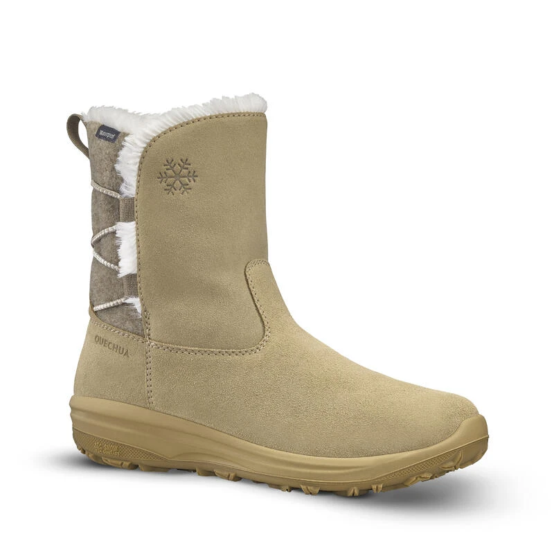 Quechua Warme Waterdichte Snowboots Dames SH100 X-WARM Leer 1 Quechua Warme Waterdichte Snowboots Dames SH100 X-WARM Leer